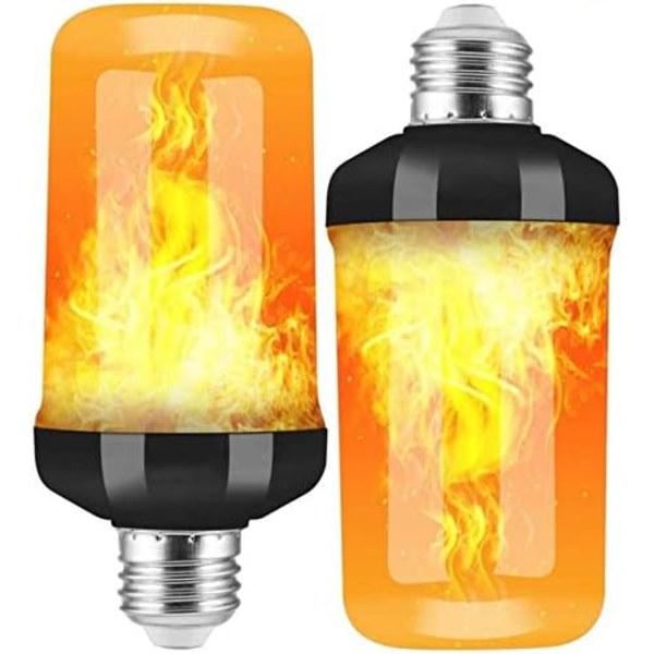 2-pak Flammepære E27 LED-pærer 4 tilstande med tyngdekraftsensor