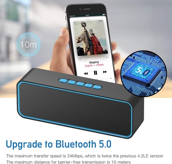 Bluetooth-høyttaler Bluetooth 5.0 bærbar høyttaler med stereolyd