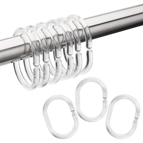 Plast duschdraperi ringar krokar, duschdraperi ringar krokar, 2