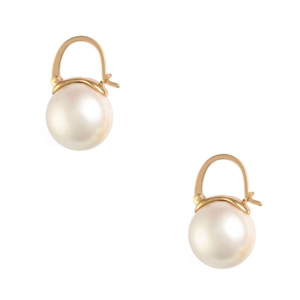 Elegante 925 Sterling Sølv Simulerede Skal Perle Drop Øreringe D