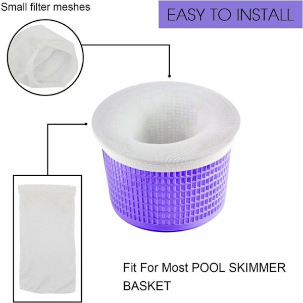 30 stk. Bassengsokker for fine mesh-basseng og spa-filtre, gjenbrukbare Ultra-Fi
