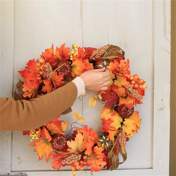 Artificial Fall Wreath, Front Door Wreath, Christmas Wreath with