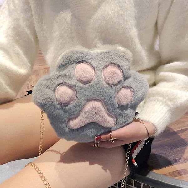 Mjuk axelväska crossbody handväska damväska fluffiga väskor konstgjord päls