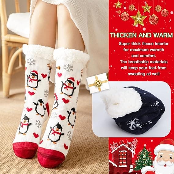 1PC Penguin Tofflor Damstrumpor - Varma halkfria strumpor Vinter S