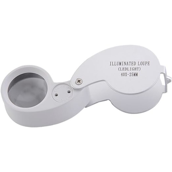 40X Illuminated Juveler Eye Magnifier, Foldbar smykkeforstørrelsesglas