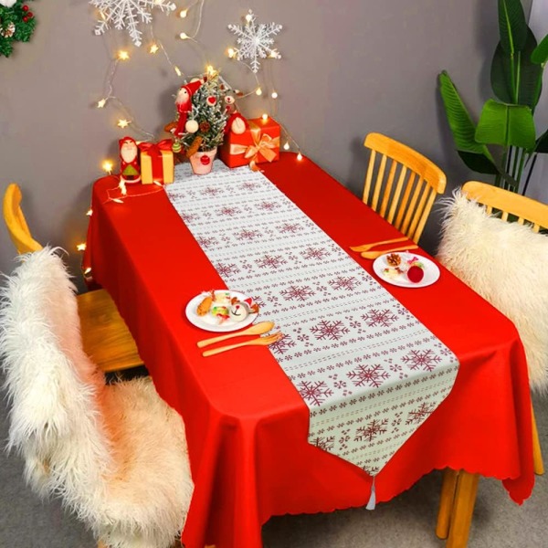 Christmas Table Runner Printed Snowman Tablecloth Christmas 180 x