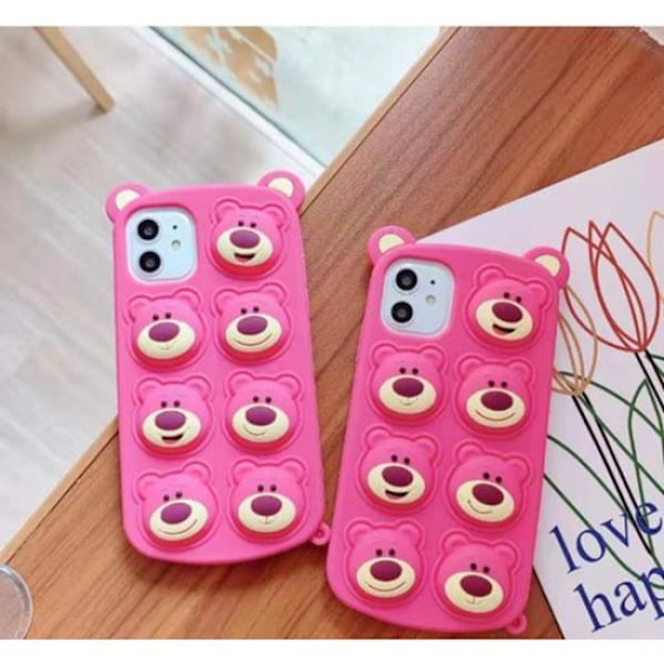 Pop it Fidget Bear Pink Etui til iPhone 11