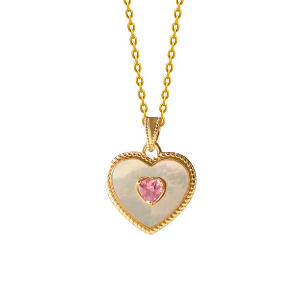 Peach Sweetheart Shell Halskjede - Gull