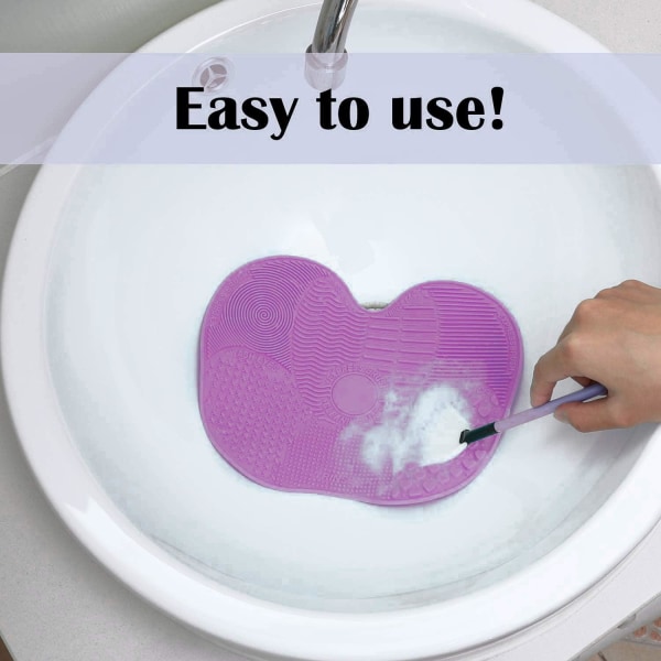 Puhdistusharja, jota käytetään meikkiharjan puhdistamiseen Cleaning Mat Scrubber Board (vaaleanvioletti)