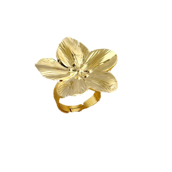 Flower Open Ring Romantic Finger Band Ring Fashion Adjustable