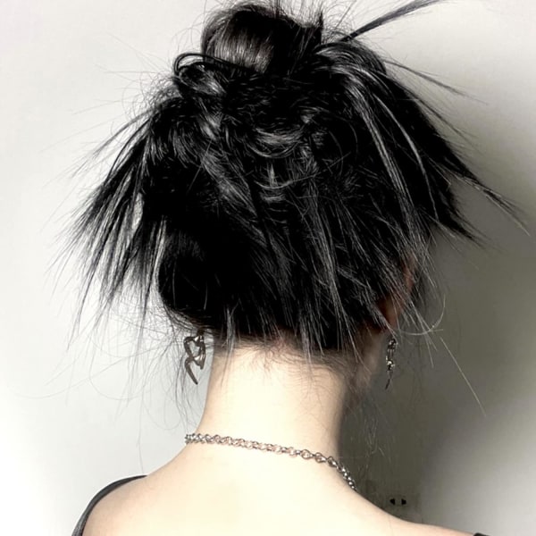 Messy Bun, 2-pak Sort Rosa Satin Silke Hårbånd Hestehaleholder