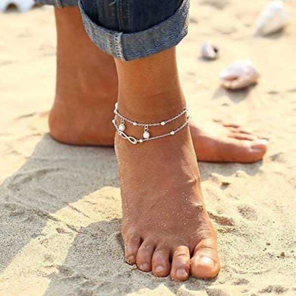 Infinity Anklet Fotkedja Strand Smycken Bohemian Anklet Lager An