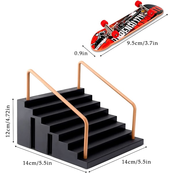 Mini skateboard rampe og tilbehør sett, skateboard park dekk tr