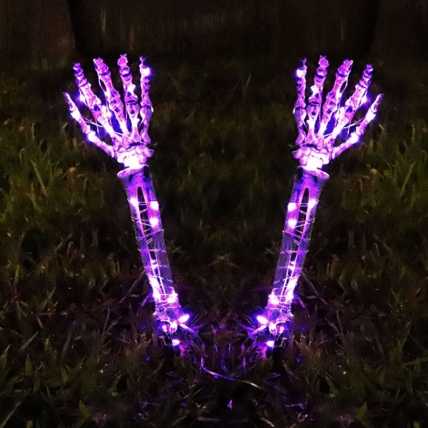 Luminous Skeleton Arm Pie Halloween Outdoor Sisustus, 2 Pa