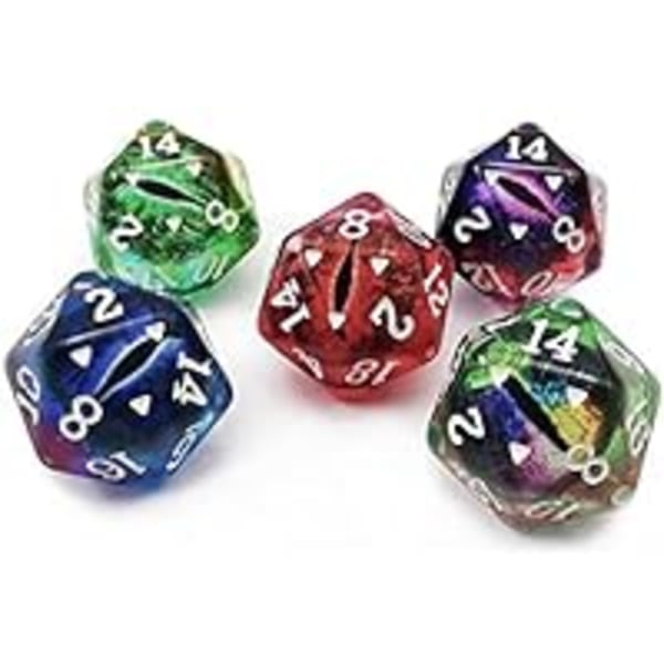 Polyhedral Dragon Eye 20-sidet terning 5-delt sæt, standardstørrelse 20