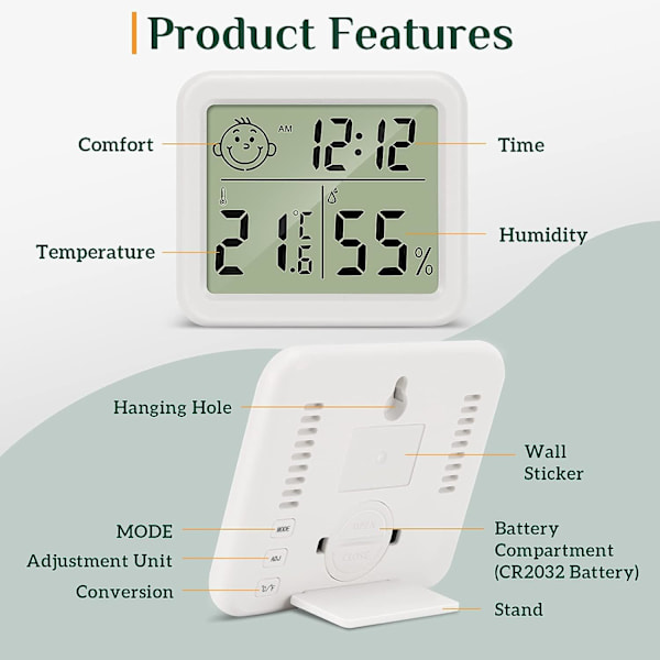 Hem Termometer LCD Termometer Hygrometer Inomhus Digital Tempera