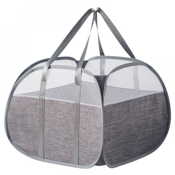 (grå) 50*50*36cm 90 L Stor Pop Up Tvättkorg, Vikbar Nät Tvätt