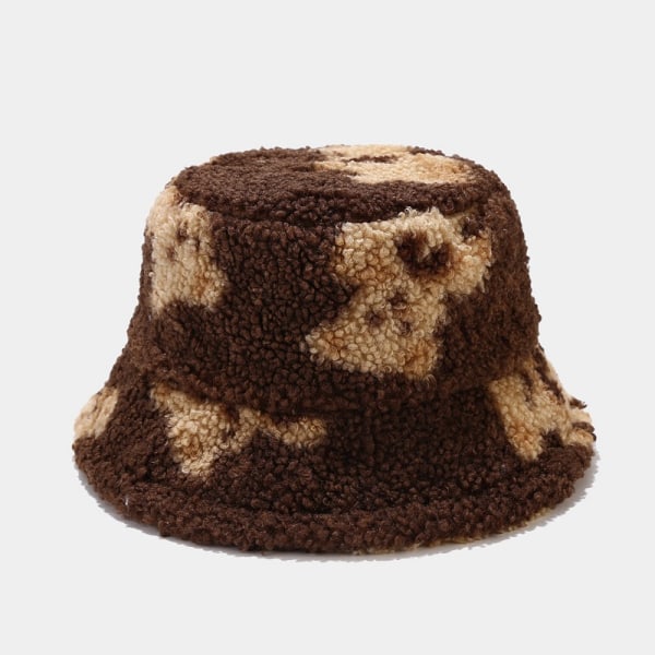 1kpl ruskea Naisten hattu syksyn ja talven söpö karhukuvio paksuuntua