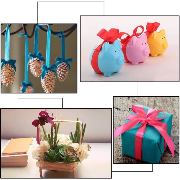8 Traktat 1 cm bred tilfældig farve bånd DIY dekoration, bryllup, p
