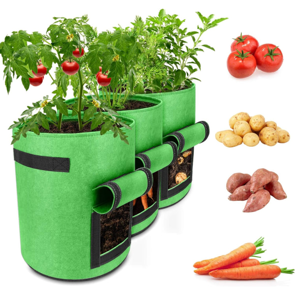 2 Pcs Potato Planting Bag, 4 Gallon Non-Woven Garden Planting Bag