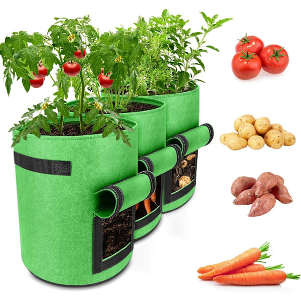 2 stk. kartoffelplantepose, 10 gallon ikke-vævet haveplantepose