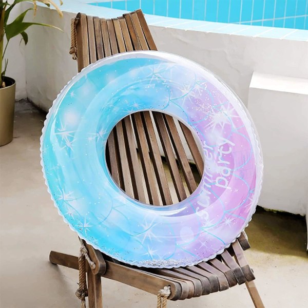 Starry Sky Flashing Swimming Ring Summer Pool Inflatable Swimming