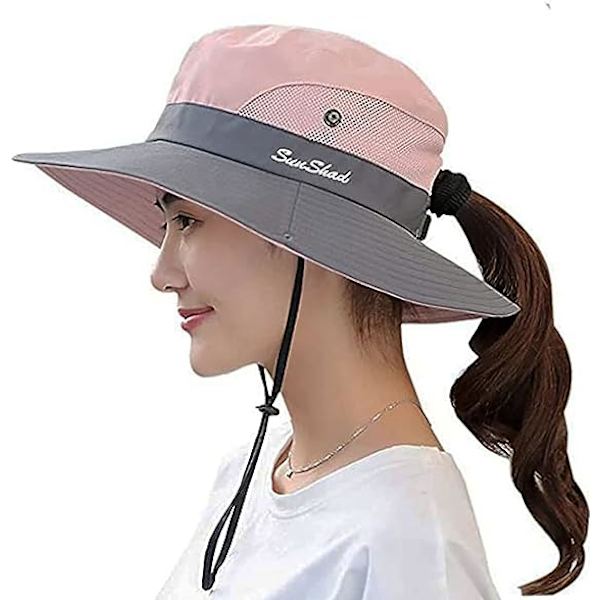 Kvindernes udendørs UV-beskyttelse-foldbare solhatte mesh bredskygget hat