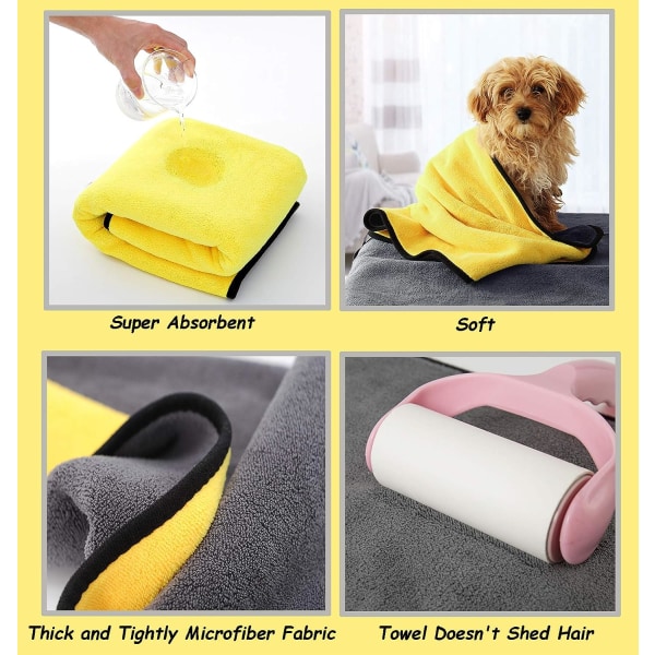 Hundebadehåndklæde - Superabsorberende hundehåndklæde i mikrofiber til lille M