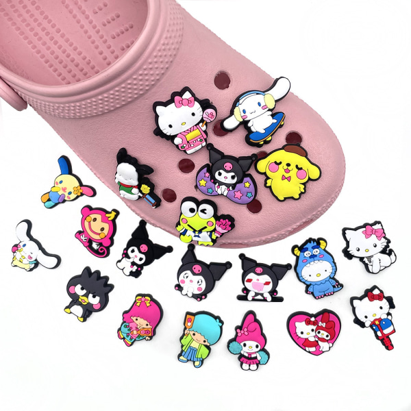 20 st söta tecknade Sanrio Crocs-skor med mjukt gummispänne