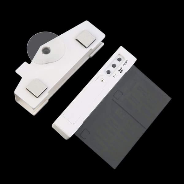 Digitalt termometer hygrometer transparent hjem vindue display i