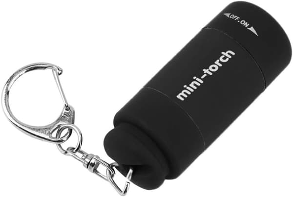 Mini USB-ladattava taskulamppu avaimenperällä