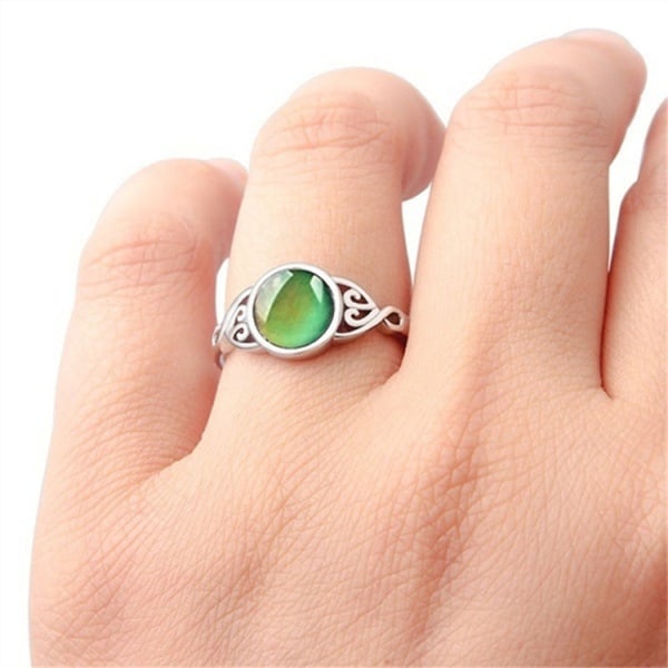 925 Sterling Silver Humörringar för Kvinnor Victorian Stil Oval Sol