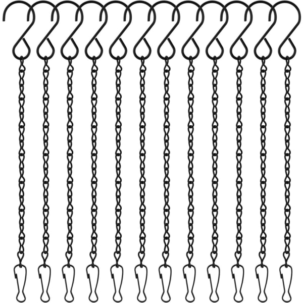 12-pakks svart kjede, 9,5-tommers kurvkjede, hageplantekjede meg