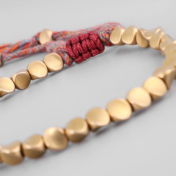 Handgjorda tibetanska kopparpärlor armband & armband unisex vax T