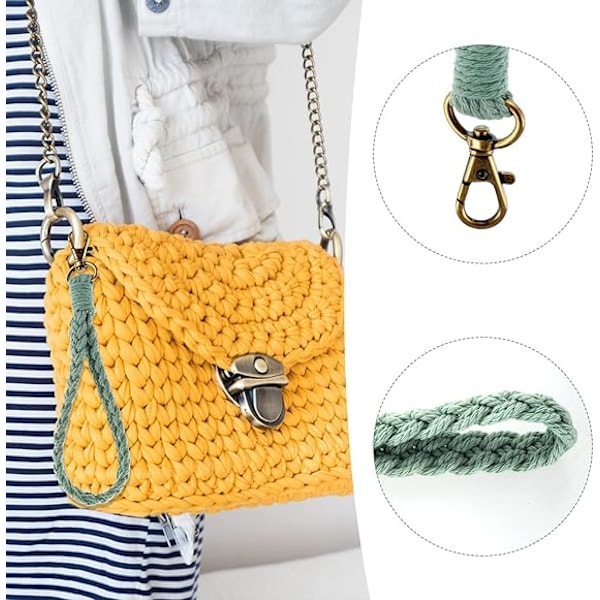 (Grøn) Boho Håndleds Nøglering Tassel Armbånd Nøglering Nøgleholder