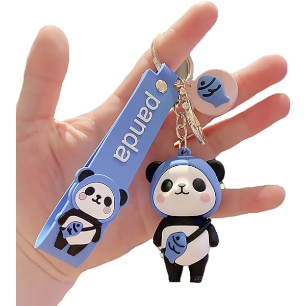 Nyckelring-söt panda nyckelring, ryggsäck för kvinnor och flickor, purs