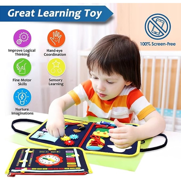 Leksak för 1 2 3 4 år gammal, pedagogisk Toddler Sensorisk Bo