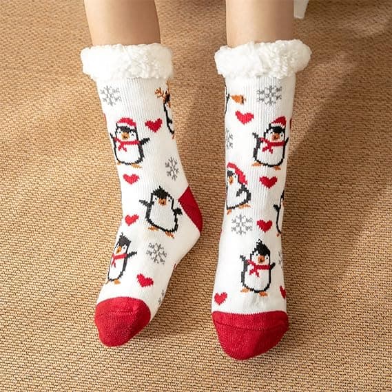 1PC Penguin Tofflor Damstrumpor - Varma halkfria strumpor Vinter S