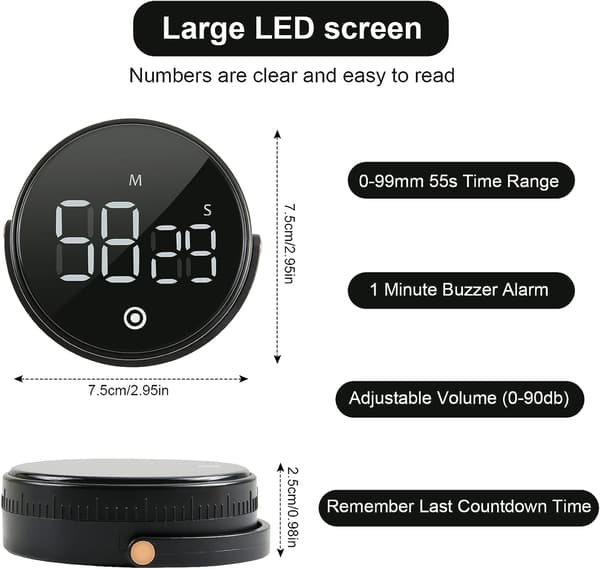 Kök Timer, Magnetisk Digital Kök Timer, 3 Justerbar Volum