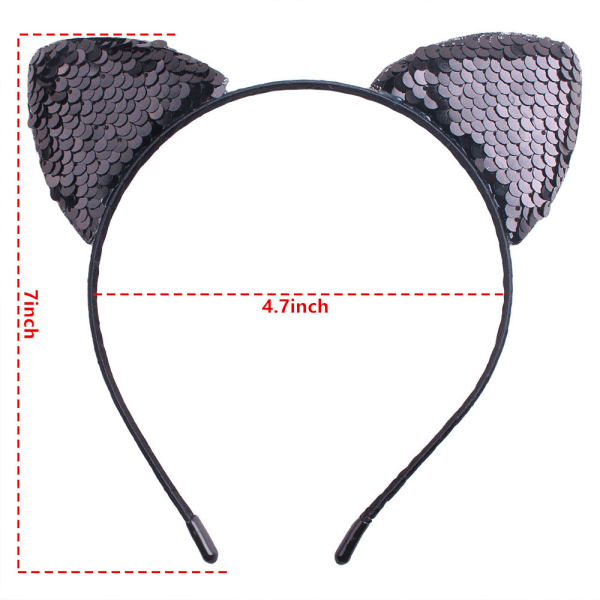 8 st Glitter Cat Ear Pannband Halloween Masquerade Catwoman Hairb