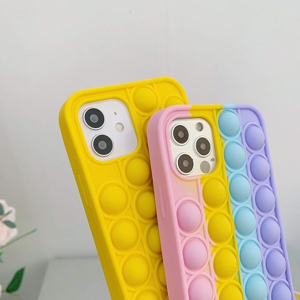 Bubbelfodral för iPhone 13 pro Cover, Mjukt Silikon Antistress Ful