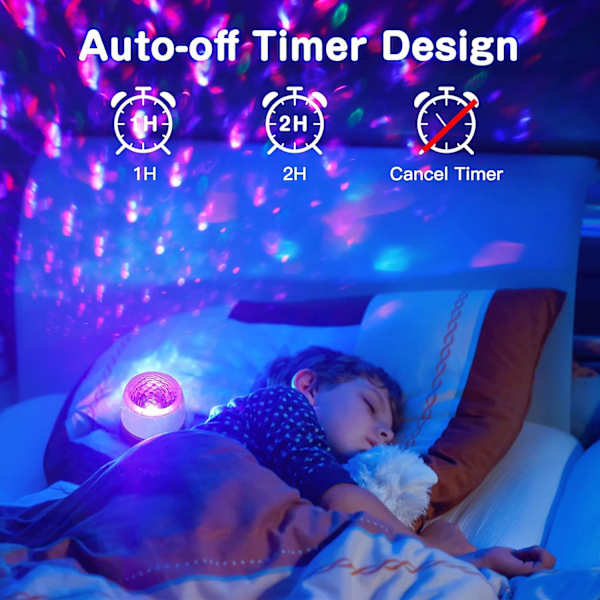Stjernehimmelprojektor, Planetariumprojektor LED-nattlys, Juster