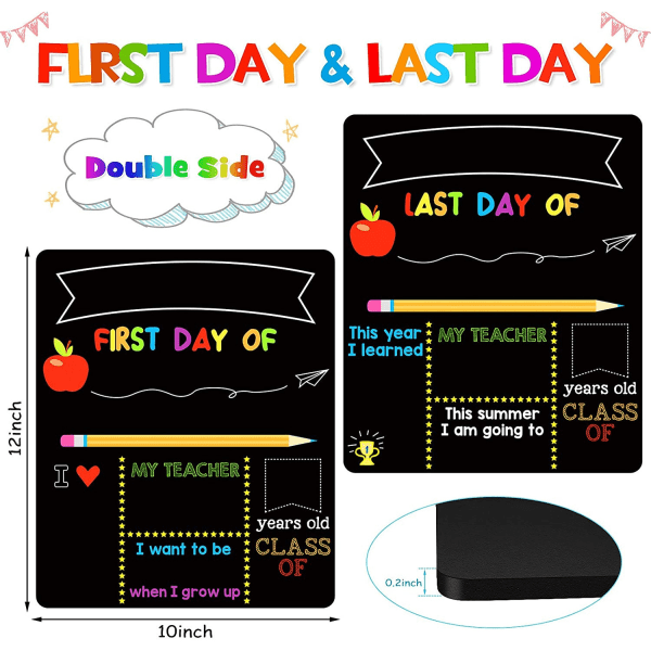 First And Last Day Of School Photosharing Chalkboard Signs, Perfe