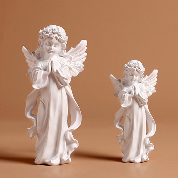 Resin Angel Statue, Resin Angel Figurine, Adorable Flower Girl De