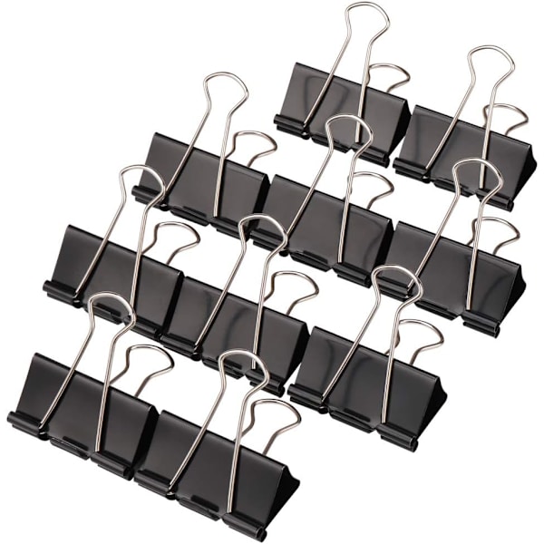 10 stk. Heavy Duty Bulldog Clips Papirclips - Store Sorte Dobbelte Cl