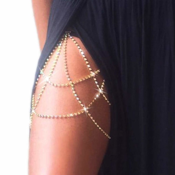 Crystal Leg Chain Glitter Body Chains Beach Thigh Chain Fashion B