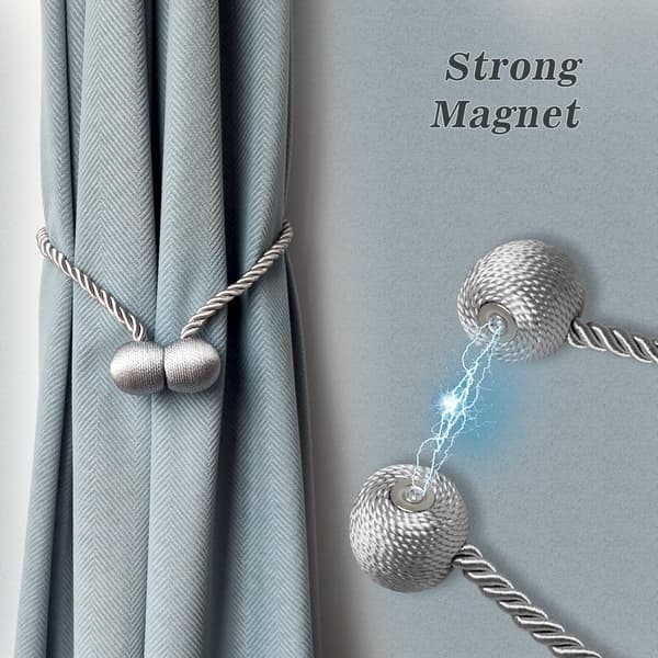 Magnetisk gardinbinding grå 2-delt sett, gardinbindingsspenne spenne