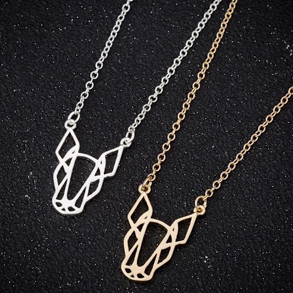 Geometrisk design ihålig origamihänge halsband för kvinnor Gi