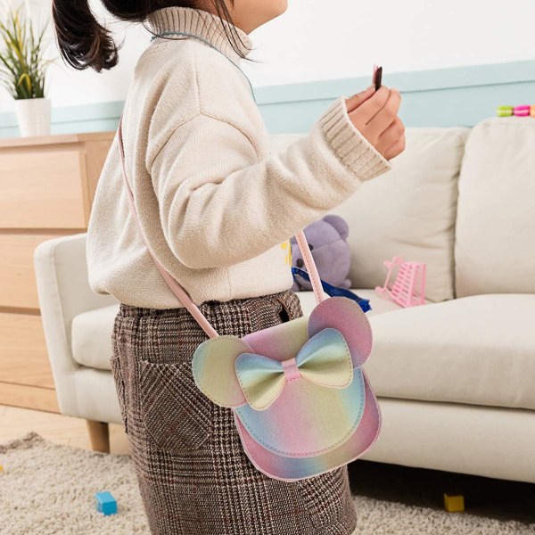 Toddler Mini Messenger Bag Axelväska Myntpåse med söt Mous