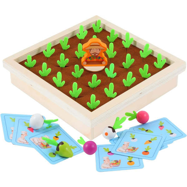 Trä pedagogiska leksaker: Morotsskörd lärande spel för toddler